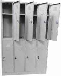 B4U Vestiar cusetat 4x2 cu 8 compartimente - 1175x450x1800mm C891 CU PICIOARE FIXE (C891)