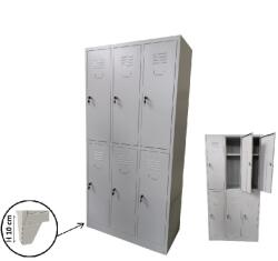 B4U Vestiar cusetat 3x2 cu 6 compartimente - 889x450x1800mm B802 CU PICIOARE FIXE (B802)