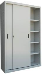 B4U Fiset metalic, 2 usi glisante, 4 polite, 40 kg/polita, 1200x450x1900mm, gri, A166/9 B4U, montat (A166) Dulap arhivare