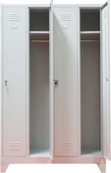 B4U Vestiar metalic, 4 compartimente, bara umerase, 1175x450x1800mm, gri, C856 B4U (C856)