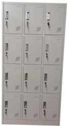 B4U Vestiar metalic, 12 compartimente 3x4, 900x500x1800mm, gri, B808 B4U, montat (15462515)