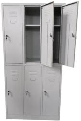 B4U Vestiar metalic, 6 compartimente 3x2, 1 polita, 889x450x1800mm, gri, B802 B4U (B802)