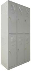 B4U Vestiar metalic, 6 compartimente 3x2, 1 polita, 889x450x1800mm, gri, B802 B4U, montat (B802)