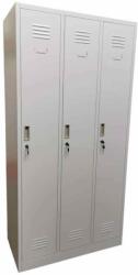 B4U Vestiar metalic, 3 compartimente, bara umerase, 900x450x1800mm, gri, B801/8 B4U (B801)