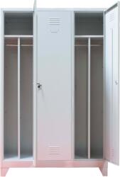 B4U Vestiar metalic, 3 compartimente, bara umerase, 1200x450x1800mm, gri, A827 B4U, montat (A827)