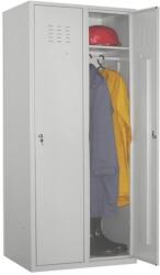 B4U Vestiar metalic, 2 compartimente, bara umerase, 600x450x1800mm, gri, A891/8 B4U, montat (A891)