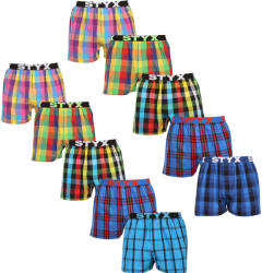 Styx 10PACK férfi bő szárú boxeralsó Styx sportos gumipánt többszínű (10B0106) L