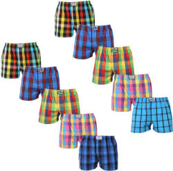 Styx 10PACK férfi bő szárú boxeralsó Styx klasszikus gumipánt többszínű (10A0106) XL