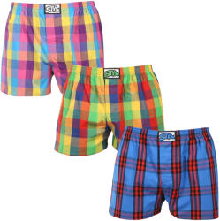 Styx 3PACK férfi bő szárú boxeralsó Styx klasszikus gumipánt többszínű (3A010205) M