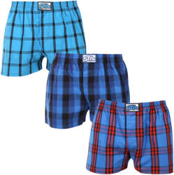 Styx 3PACK férfi bő szárú boxeralsó Styx klasszikus gumipánt többszínű nagyméretű (3E010103) 3XL