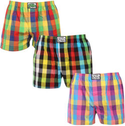 Styx 3PACK férfi bő szárú boxeralsó Styx klasszikus gumipánt többszínű (3A010406) L