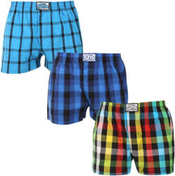 Styx 3PACK férfi bő szárú boxeralsó Styx klasszikus gumipánt többszínű (3A010106) XL