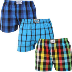 Styx 3PACK férfi bő szárú boxeralsó Styx klasszikus gumipánt többszínű nagyméretű (3E010106) 4XL