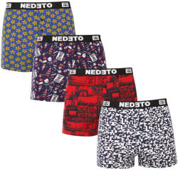 Nedeto 4PACK férfi bő szárú boxeralsó Nedeto többszínű (4NGV02) 3XL