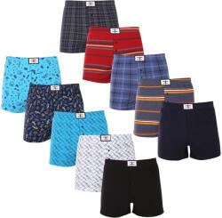Nedeto 10PACK férfi bő szárú boxeralsó Nedeto többszínű (10NTV01) XL - nedeto