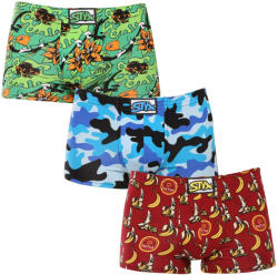 Styx 3PACK férfi boxeralsó Styx art klasszikus gumipánt többszínű (3Q13970) L