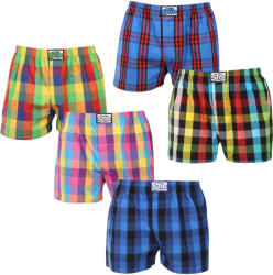 Styx 5PACK férfi bő szárú boxeralsó Styx klasszikus gumipánt többszínű (5A0123456) XL