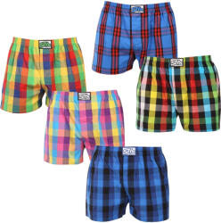 Styx 5PACK férfi bő szárú boxeralsó Styx klasszikus gumipánt többszínű nagyméretű (5E0123456) 5XL