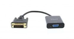 Well Cablu adaptor DVI-D 24+1p tata digital - VGA mama 15cm Well (ADAPT-DVIM/VGAF-0.15BK-WL) - habo