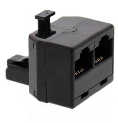 Well Adaptor 1x RJ45 8P8C tata - 2x RJ45 8P8C mama negru Well (TEL-0007-8/8BK-WL)