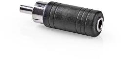 Nedis Adaptor audio RCA tata - Jack 3.5 mm mama mono 1buc negru Nedis CAGP24960BK (CAGP24960BK)