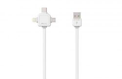 allocacoc Cablu USB Type C micro USB Lightning 1.5m alb Allocacoc (CABLE-USB/MC3-1.5WE-ALC) - habo
