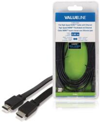 Valueline Cablu HDMI tata - HDMI tata plat 2m 4K High Speed cu Ethernet Valueline (VLVB34100B20) - habo