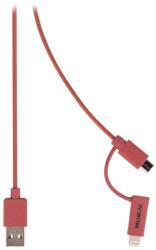 Valueline Cablu alimentare si sincronizare rosu USB 2.0 A tata - micro B tata cu adaptor lightning 1m cupru Valueline (VLMP39400R1.00) - habo