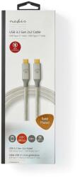 Nedis Cablu USB 3.2 Gen2x2 TYPE C tata-tata 2m 20Gbps 100W 5A argintiu Nedis (CCTB64020AL20)