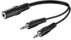 Goobay Cablu adaptor Jack 3.5 mm audio Y 1x STEREO mama la 2x MONO tata 0.2m negru 50472 Goobay (50472) - habo