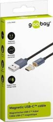 Goobay Cablu USB2.0 cu mufa magnetica USB Type C 1.2m negru Goobay (59039) - habo