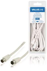 Valueline Cablu coaxial tata-mama 3m Dublu Ecranat alb VALUELINE (VLSB40000W30)