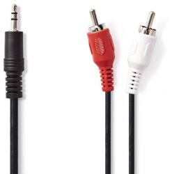 Nedis Cablu Audio Stereo Jack 3.5 mm tata - 2x RCA tata 1m Nedis (CAGB22200BK10) - habo