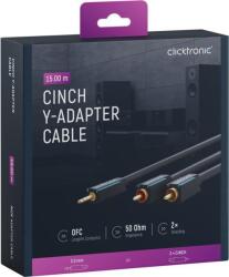 clicktronic Cablu audio Profesional Jack 3.5 mm - 2x RCA 15m 50ohm OFC cupru dublu ecaranat fara oxigen AWG23 Clicktronic 70473 (70473)