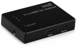 Well Switch HDMI 3 intrari FullHD V1.3 cu telecomanda Well (SW-HDMI1.3/3-RC-WL)