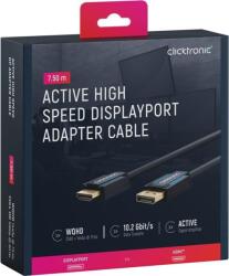 clicktronic Cablu Displayport tata - HDMI tata 7.5m Clicktronic OFC 10.2Gbit/s 1920x1200p (70723) - habo