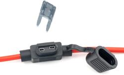 Carguard Suport siguranta auto MINI 11x8.6mm etans cu cablu 22cm /1mm2 cupru max 15A 1buc Carguard USC008 (USC008)