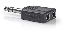 Nedis Adaptor audio stereo Jack 6.35 mm tata - 2x 6.35 mm mama 1buc Nedis (CAGP23940BK)
