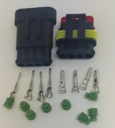 TE Connectivity Set conectori cablu Superseal 1.5 tata-mama mufa 4 pin +8 pini inclusi + 8 garnituri incluse IP67 TE Connectivity 282106-1-SET-M (282106-1-SET-M-F) - habo