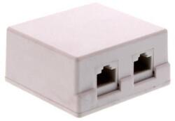 Well Priza dubla UTP cat6 RJ45 neecranat pe tencuiala Well (LANBOX-SM-U6X2-WL) - habo