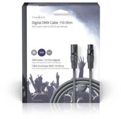 Nedis Cablu digital DMX 110 Ohm XLR 3 Pini tata - XLR 3 Pini mama 20m gri Nedis (COTG15012GY200)