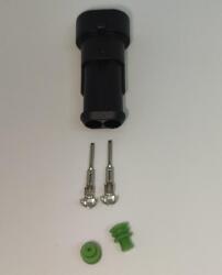 TE Connectivity Set conector cablu Superseal 1.5 tata mufa 2 pin 2 pini inclusi + 2 garnituri incluse IP67 TE Connectivity 282104-1-SET-M (282104-1-SET-M)