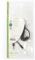 Nedis Cablu audio stereo Jack 3.5 mm tata - 3.5 mm tata 1m spiralat negru Nedis (CAGP22010BK10) - habo