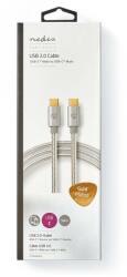 Nedis Cablu de alimentare si sincronizare USB type C 2.0 tata-tata 5A 100W aurit 2m argintiu Nedis (CCTB60800AL10)