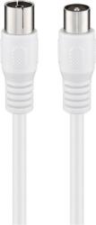Goobay Cablu COAXIAL TV antena 3m mama-tata 75ohmi clasa A 85dB Dublu ecranat CCS alb Goobay 66615 (66615)