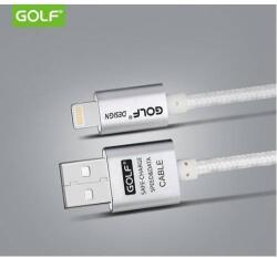GOLF Cablu METAL iPhone Golf 10i argintiu 1m 2.1A Fast Charging (GC-10iS) - habo