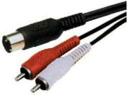 Cabletech Cablu 5 Din la 2x RCA 1.5m Cabletech (KPO2792-1.2)