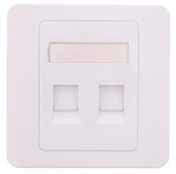Well Capac priza RJ45 fara Keystone 2 porturi alb Well (LANWP-2P-WL) - habo
