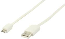 Valueline Cablu USB 2.0 USB A tata - micro USB B tata plat 1m alb Valueline (VLMB60410W10) - habo