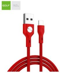 GOLF Cablu USB la micro USB Golf CD Leather 3A 1m rosu GC-60m (GC-60m-RED) - habo